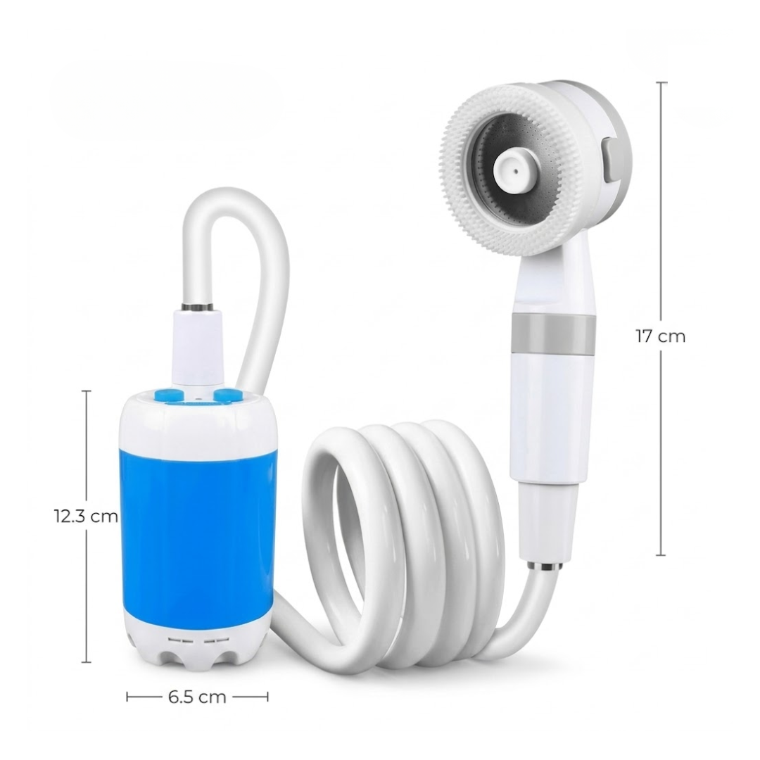 Bærbar Campingbruser Pumpe 5000mAh – Genopladelig – Komplet Sæt
