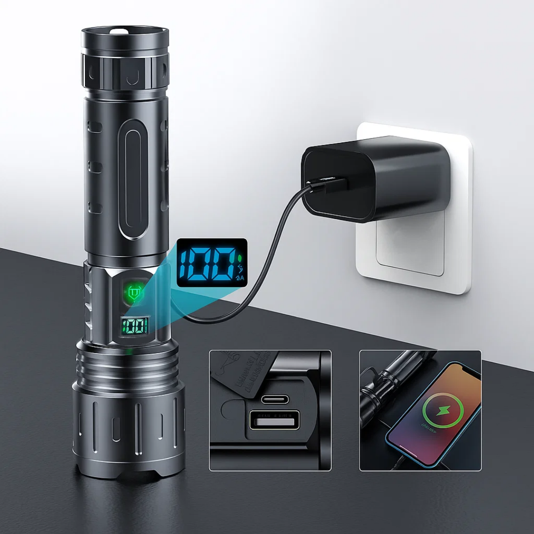 Lommelygte – Kraftigste LED – 100.000 Lumen