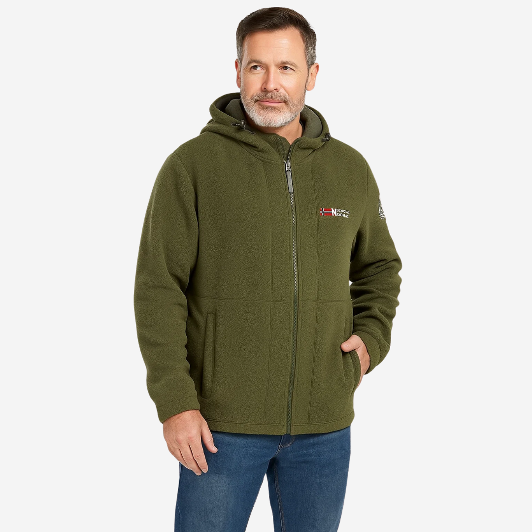 Varm Herre Fleecejakke – Vindafvisende & Åndbar – Efterår/Vinter