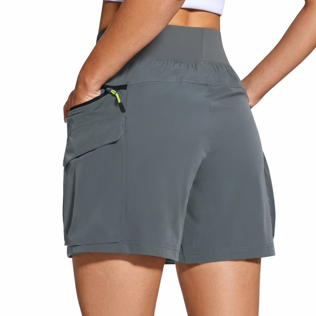 Dame High Waist Cargo Shorts – Flere Lommer – Outdoor & Sport
