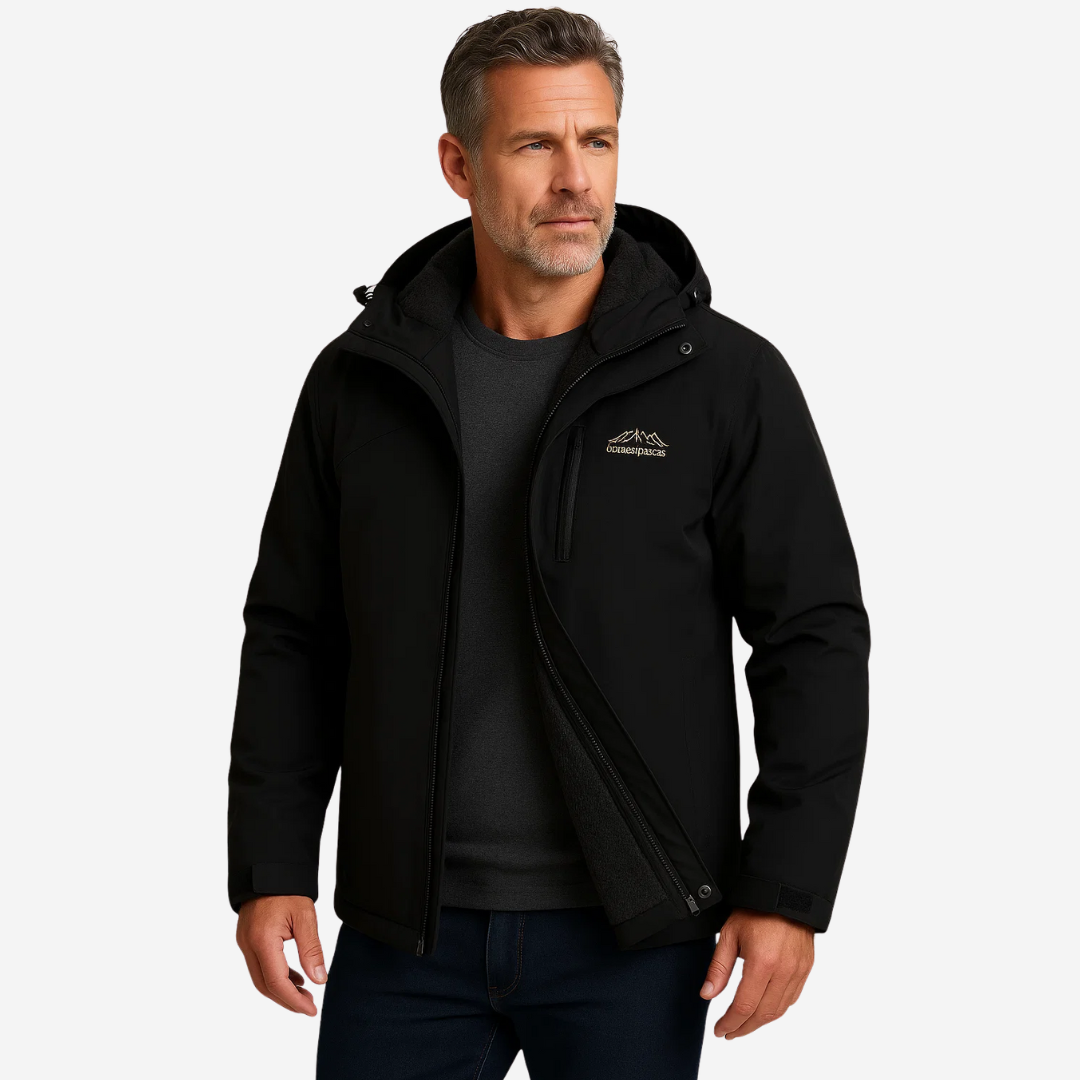 Varm herre vinterjakke – tyk plydsfor – vandtæt