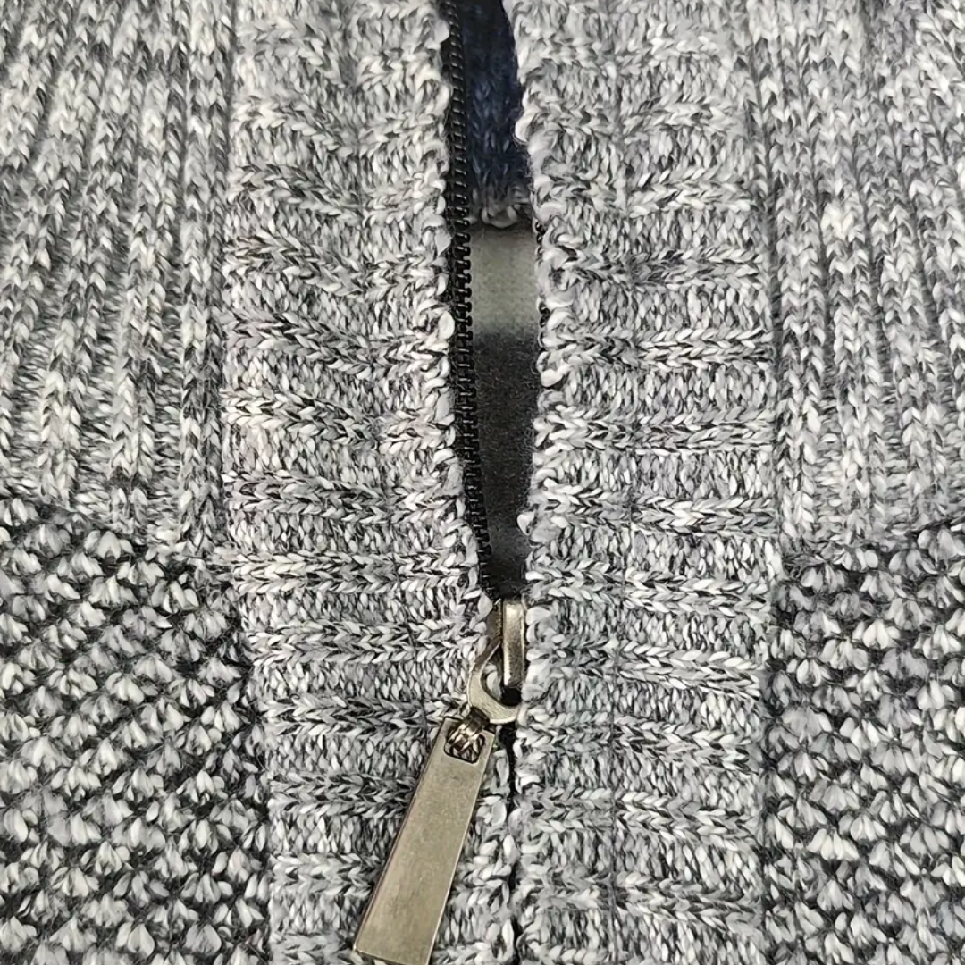 Strikket termo herretrøje – fleeceforing – vinter