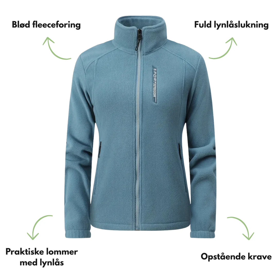 Dame outdoor fleecejakke – varm foret – efterår & vinter