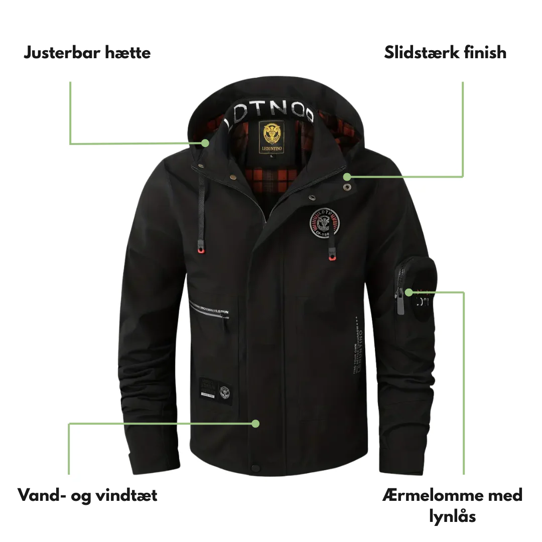Herre outdoorjakke – vindtæt & vandtæt – efterår
