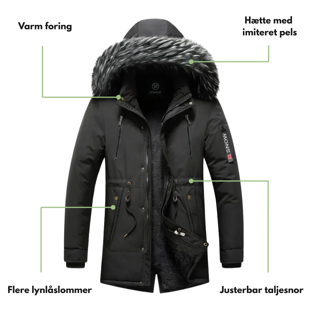 Herre Vinterjakke – Fleeceforet – Vinter Parka