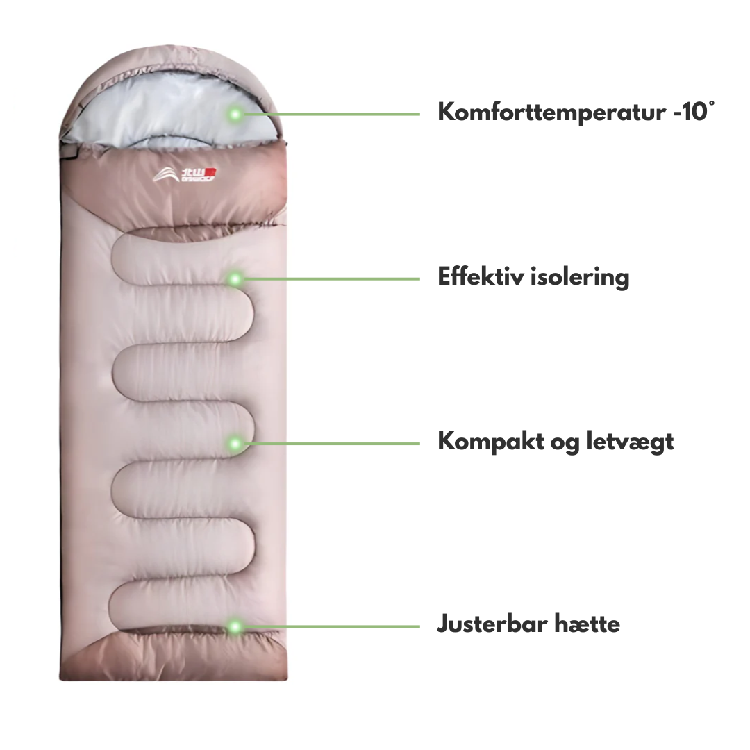 Outdoor Sovepose – Vandtæt & Varm ned til -10°C – 4 Sæsoner Trekking