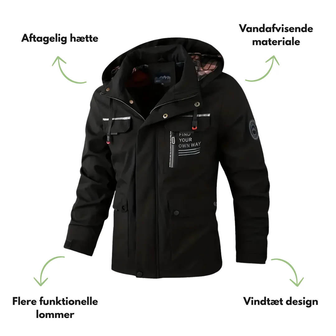 Herre softshell outdoorjakke – vindtæt & vandtæt – efterår