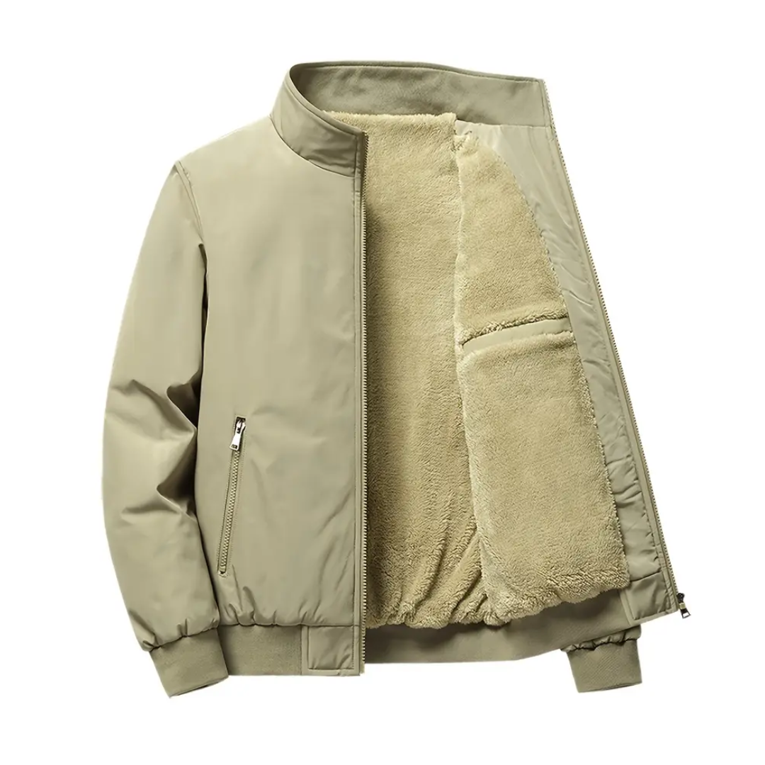 Herre Fleecejakke – Ståkrave – Varm & Komfortabel