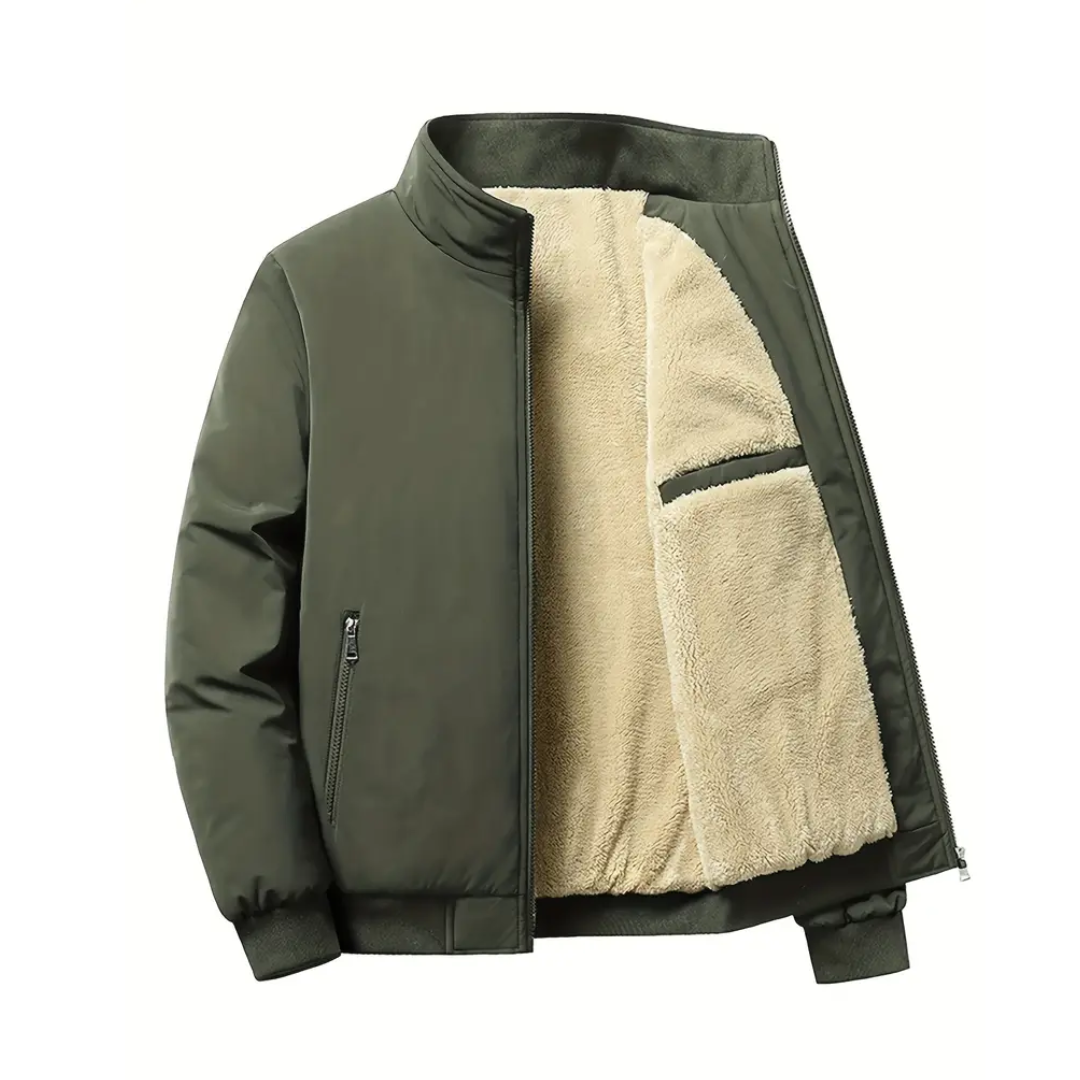 Herre Fleecejakke – Ståkrave – Varm & Komfortabel