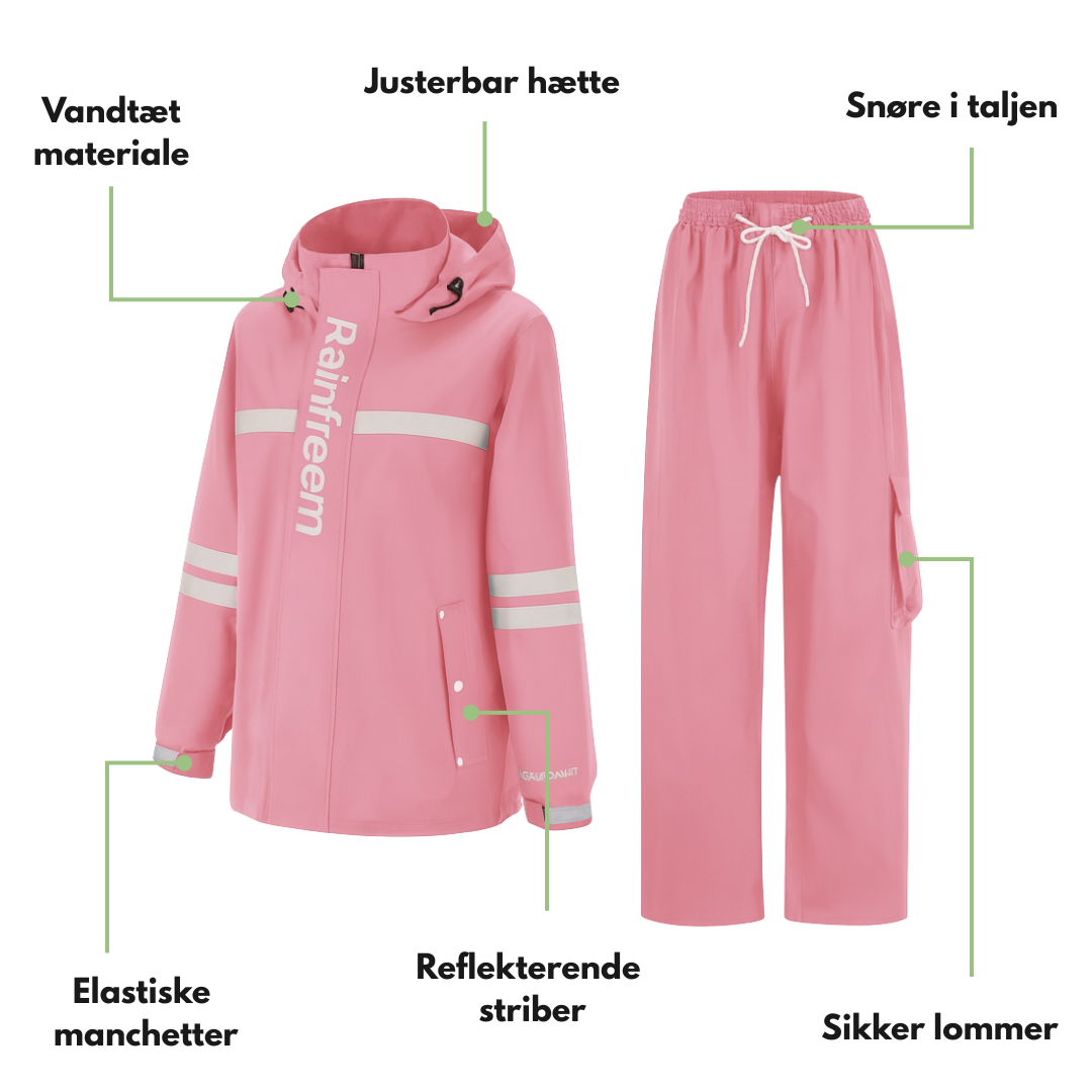 Dame Regnsæt – 100% Vandtæt – Letvægt & Åndbart