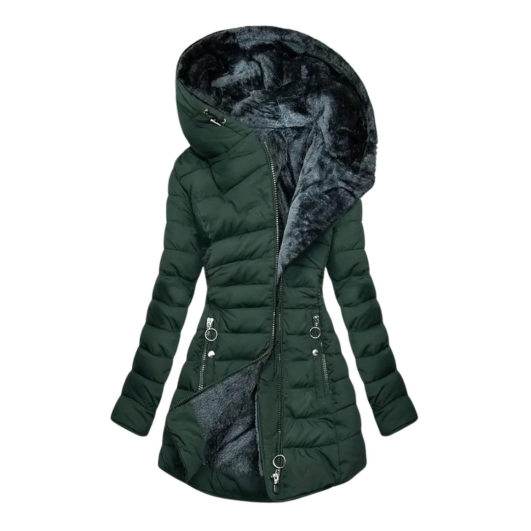 Dame Vinterjakke – Lang Varm Parka – med Pelsforing