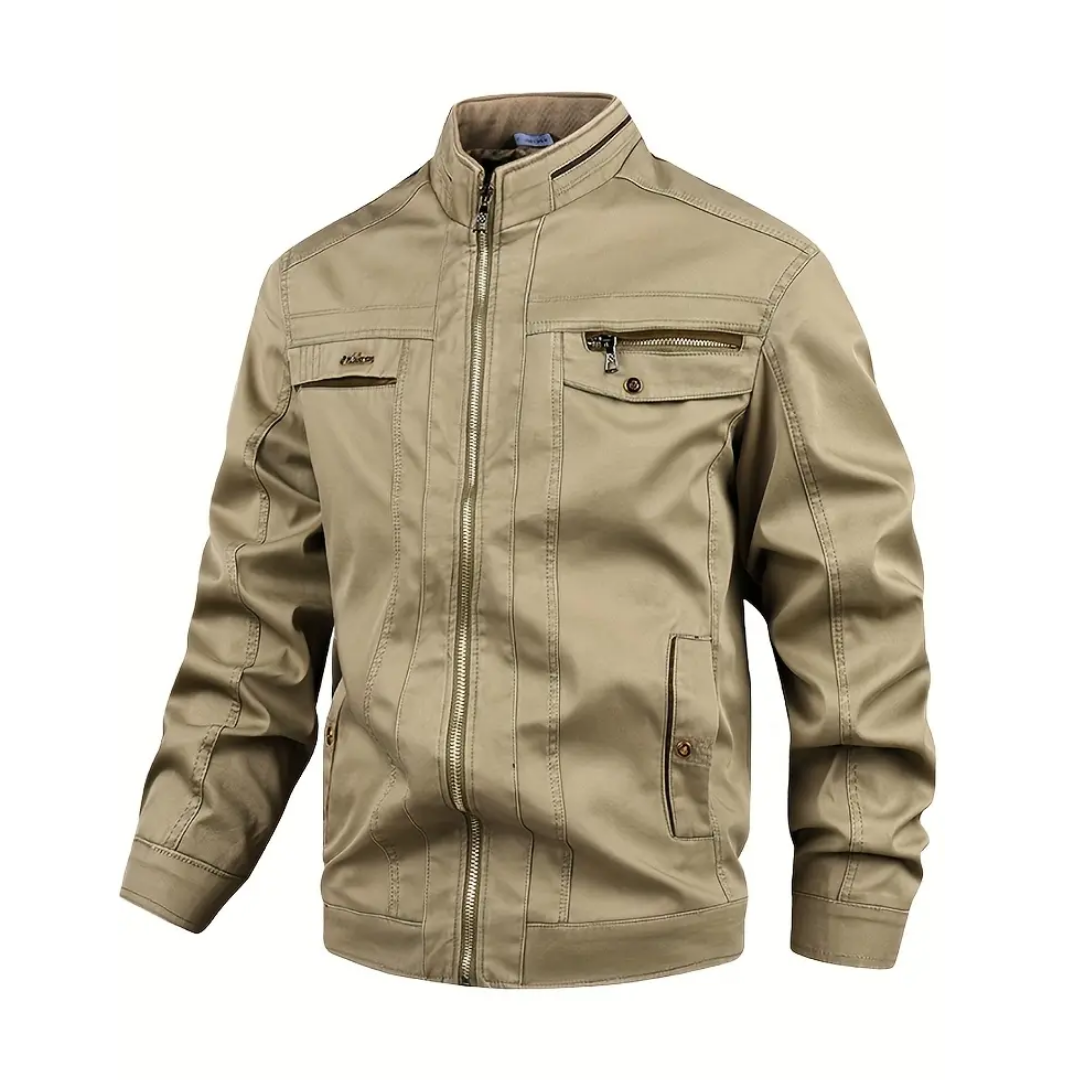 Herre bomulds efterårsjakke – vindtæt & casual – outdoor