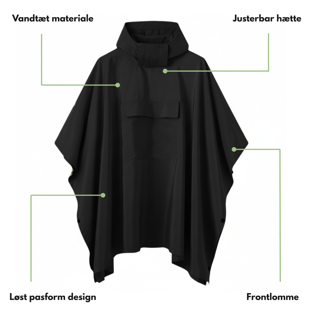 Vandtæt Regnponcho – Letvægt & Vindtæt – Unisex