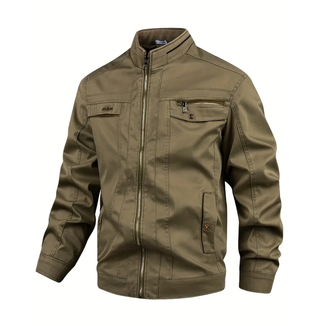 Herre bomulds efterårsjakke – vindtæt & casual – outdoor