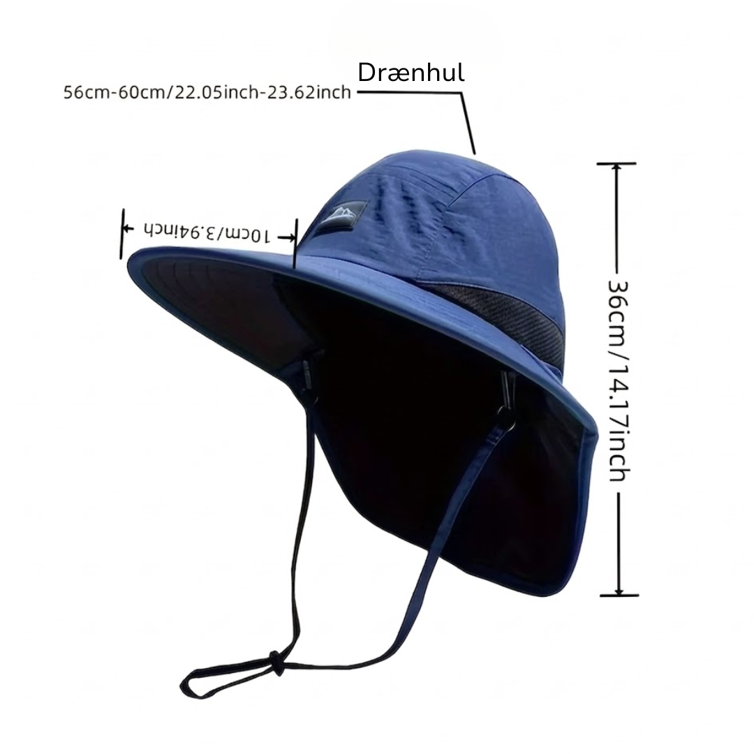 Unisex Solhat – Bred Skygge – Med Nakkebeskyttelse