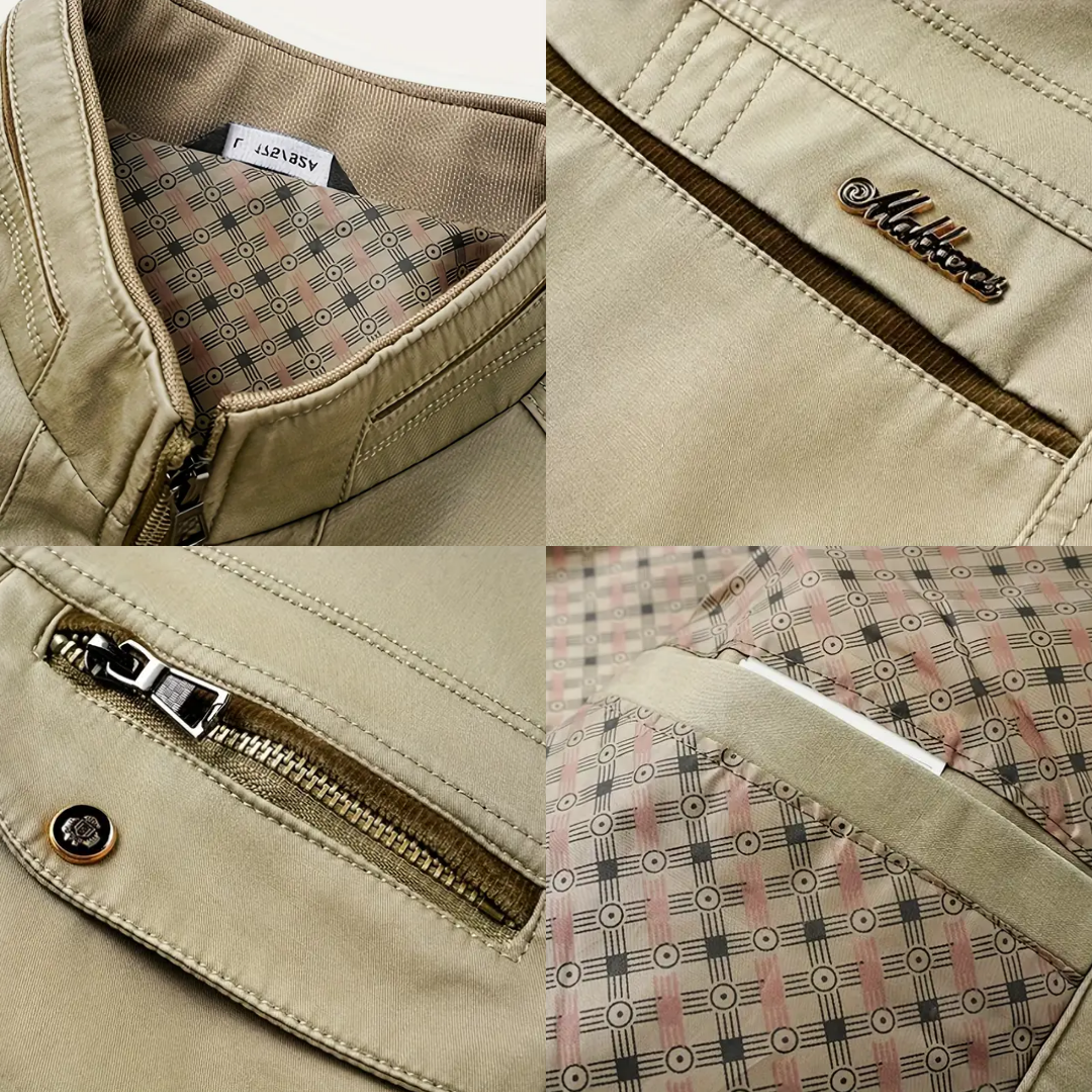 Herre bomulds efterårsjakke – vindtæt & casual – outdoor