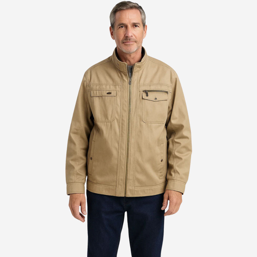 Herre bomulds efterårsjakke – vindtæt & casual – outdoor