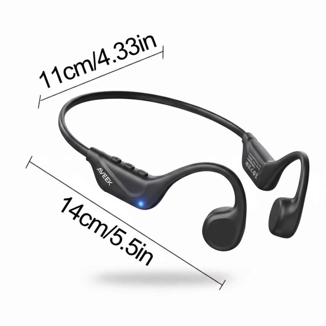 Open-ear trådløse hodetelefoner – benledning – Bluetooth