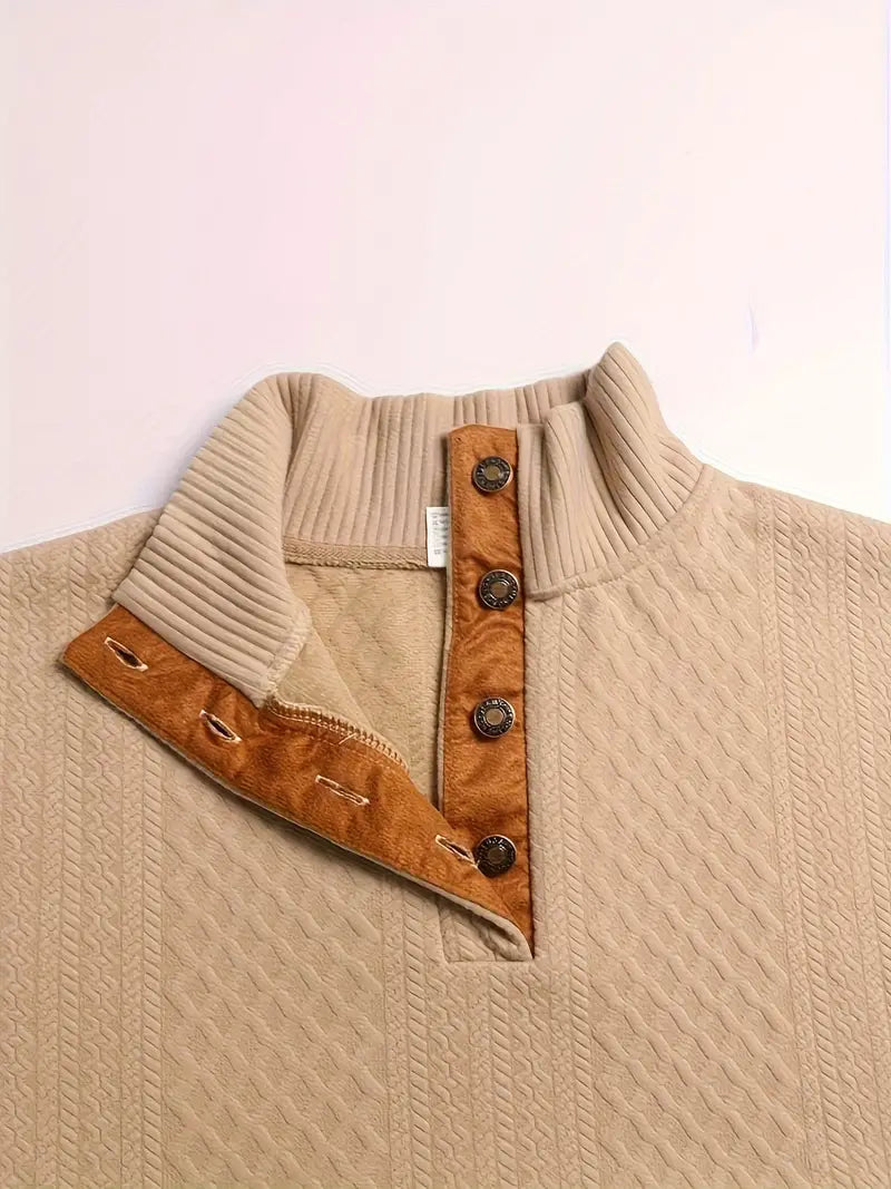 Udendørs Strikket Sweater med Lapper