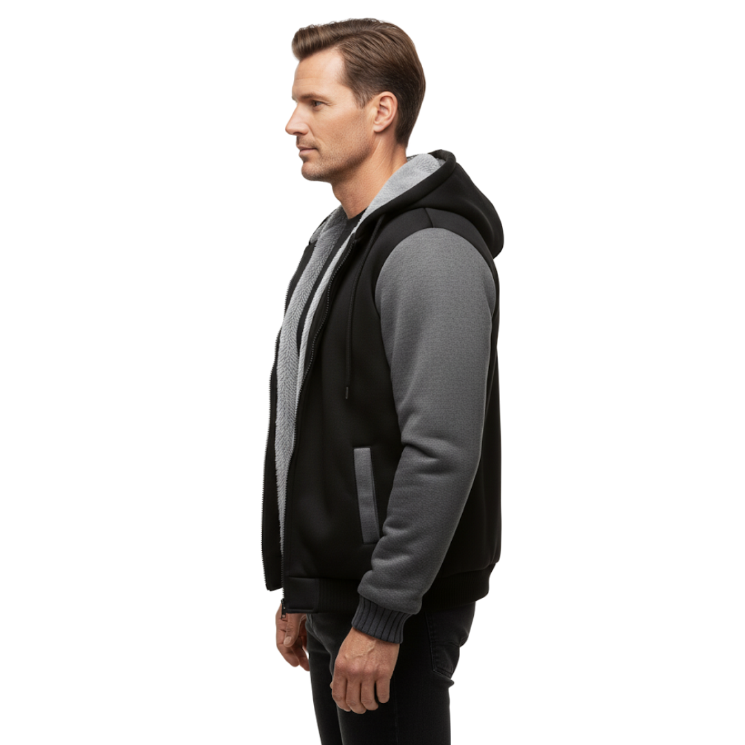 Herre Fleece Vest – Med Hætte – Foret