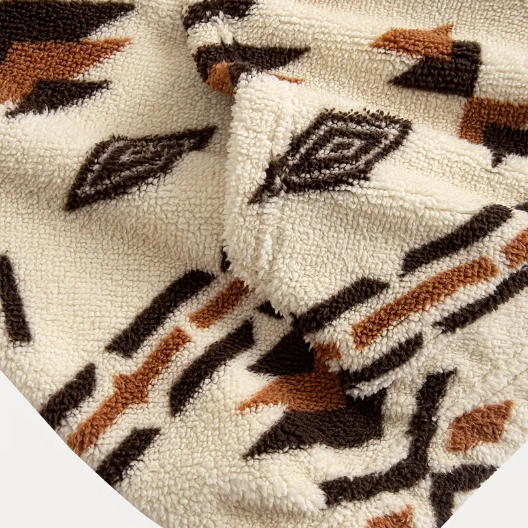 Herre Fleecegenser – Løs Passform – Tribal Print