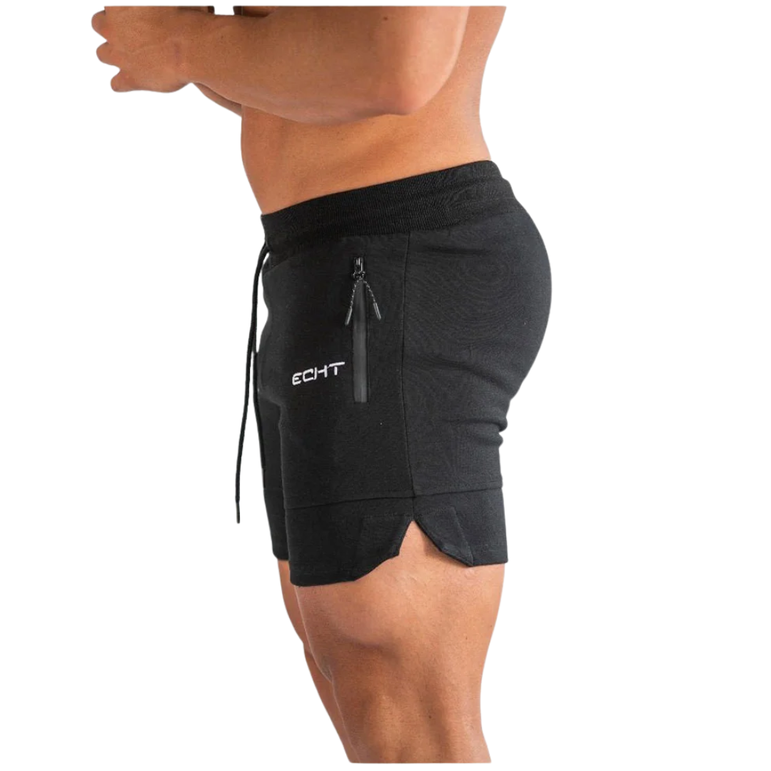 Herre sportshorts – glidelåslommer & hurtigtørkende – trening