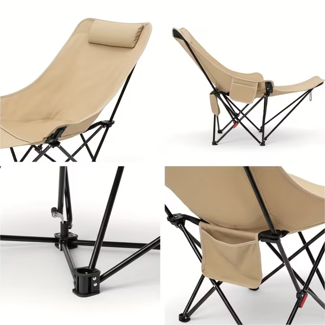 Justerbar Relaxstol – Sammenklappelig – Med Fodstøtte