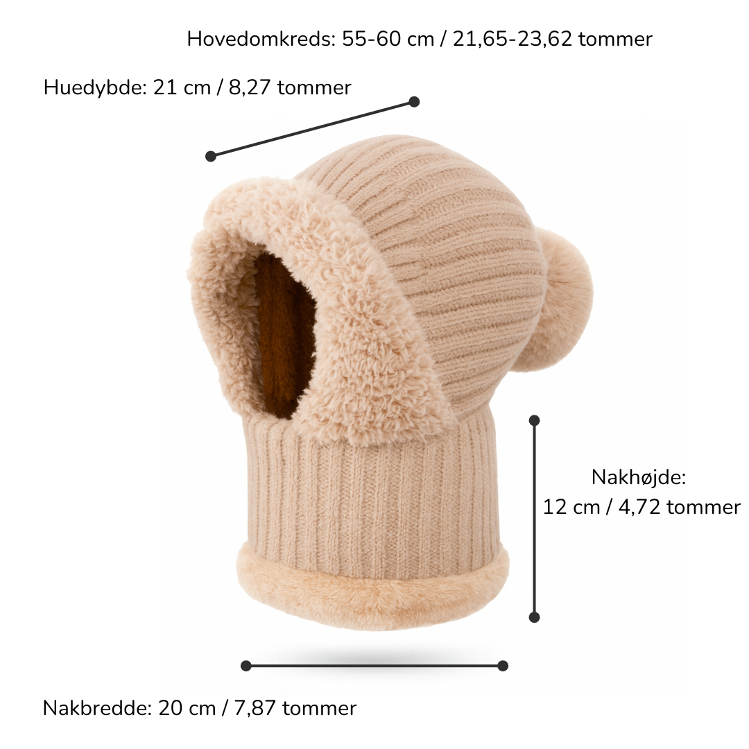 Dame Vinter Balaclava – Pasform – med Plys Øreklapper
