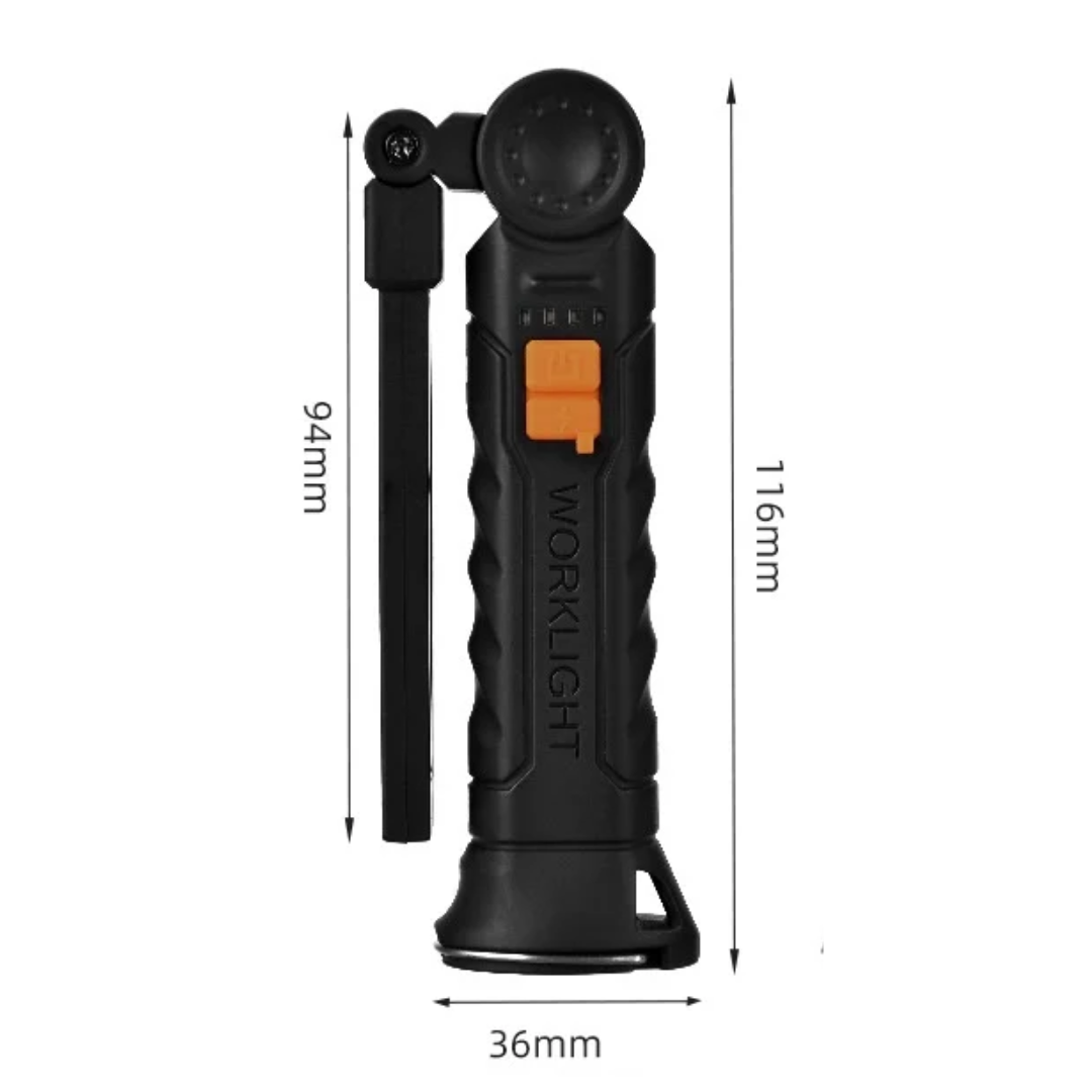 Oppladbar arbeidslampe – USB-C – magnetisk håndfri bruk