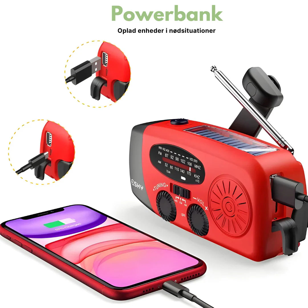 Nødradio - radio, powerbank, lommelykt - #1 ved nødsituasjoner