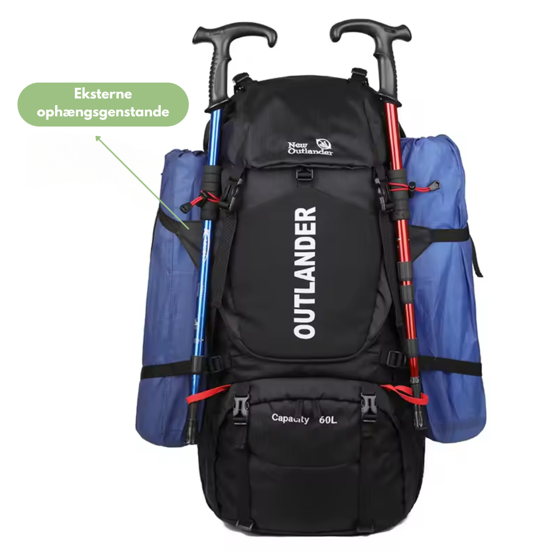 OutdoorHaven Trekkingrygsæk 60L - Vandtæt & Multifunktionel