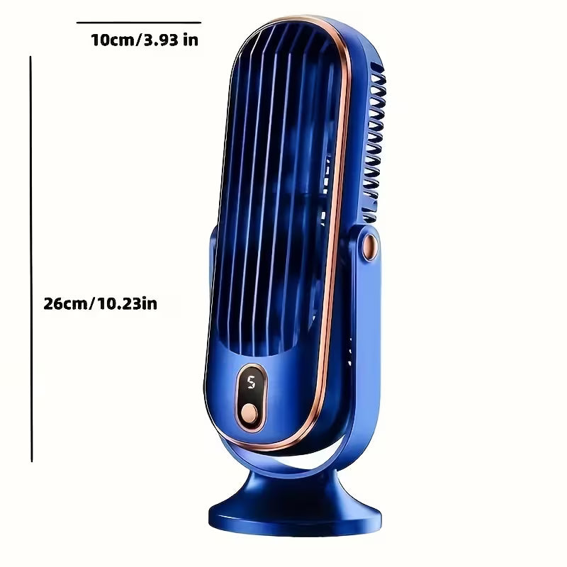 Bærbar Ventilator & Luftkøler – USB-Genopladelig, 5 Hastigheder & 720° Køling