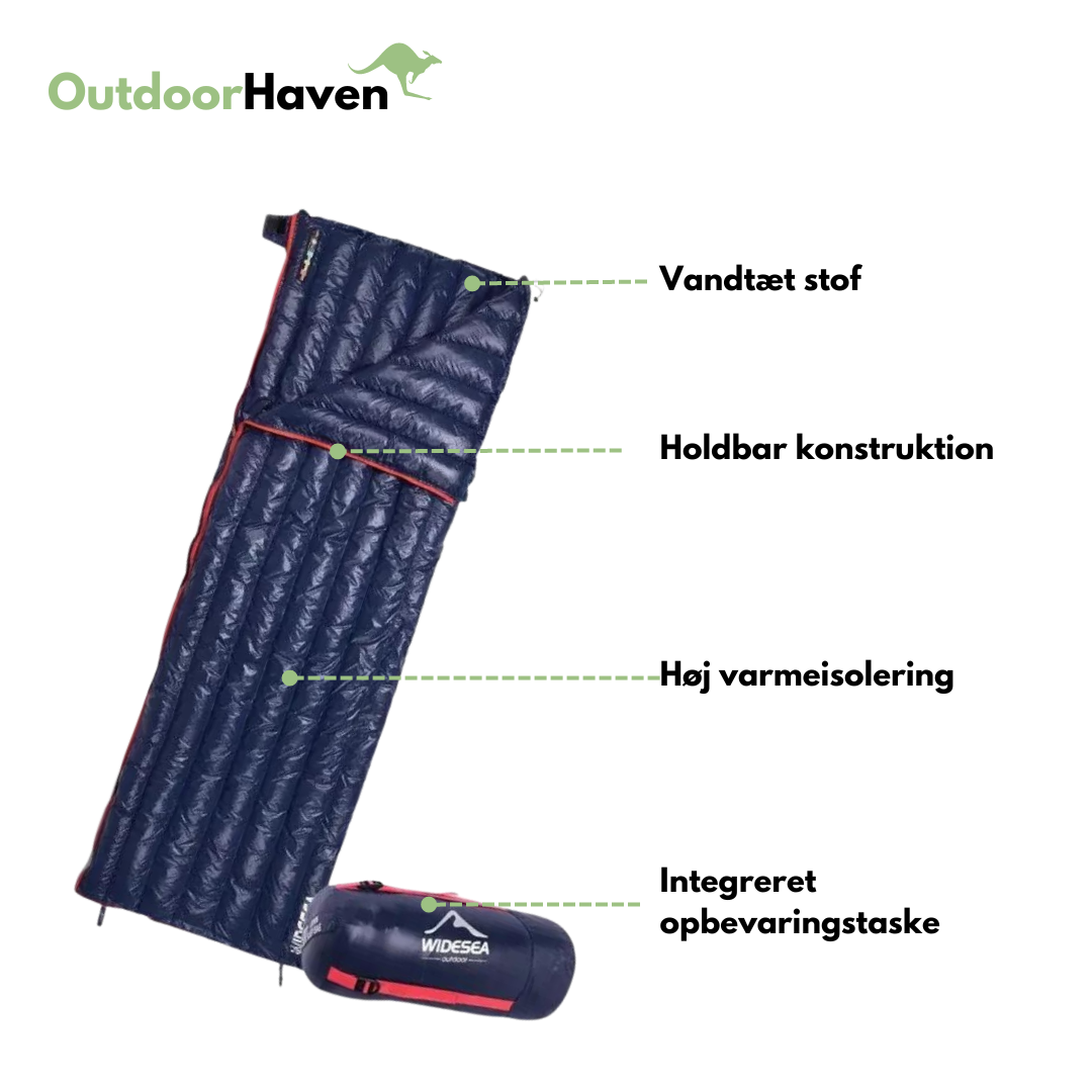 Ultralet kuvert-sovepose - vandtæt og varm - camping