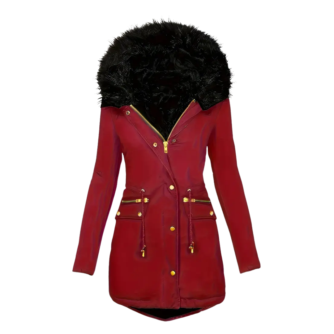 Dame vinterparka – termoforing – med hætte