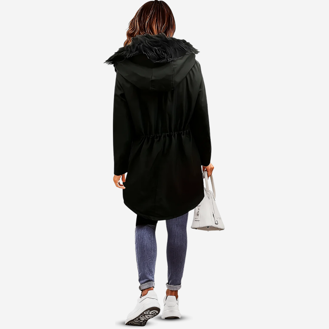 Dame vinterparka – termoforing – med hætte