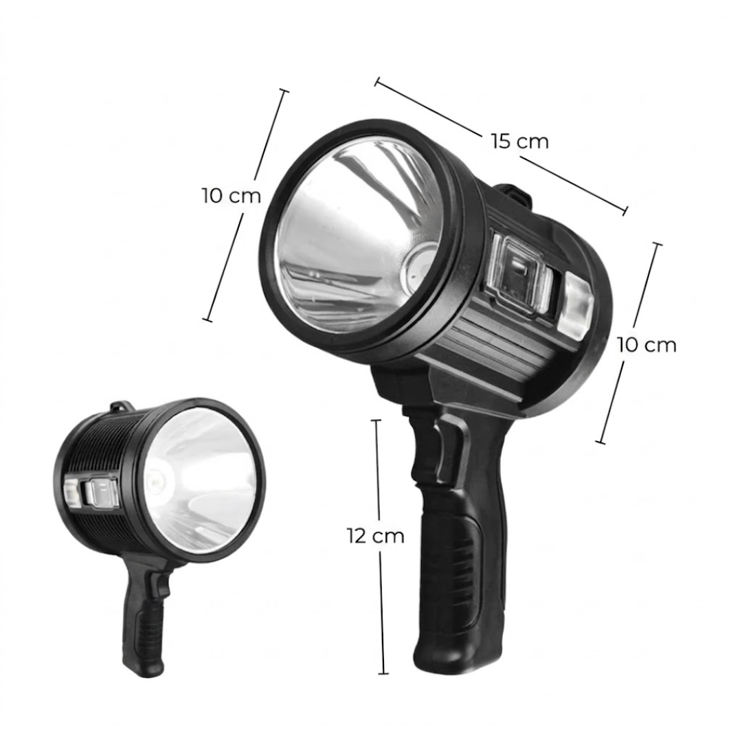 LED Søgelygte 900000 Lumen – Solcelle USB 10000mAh Powerbank – Genopladelig