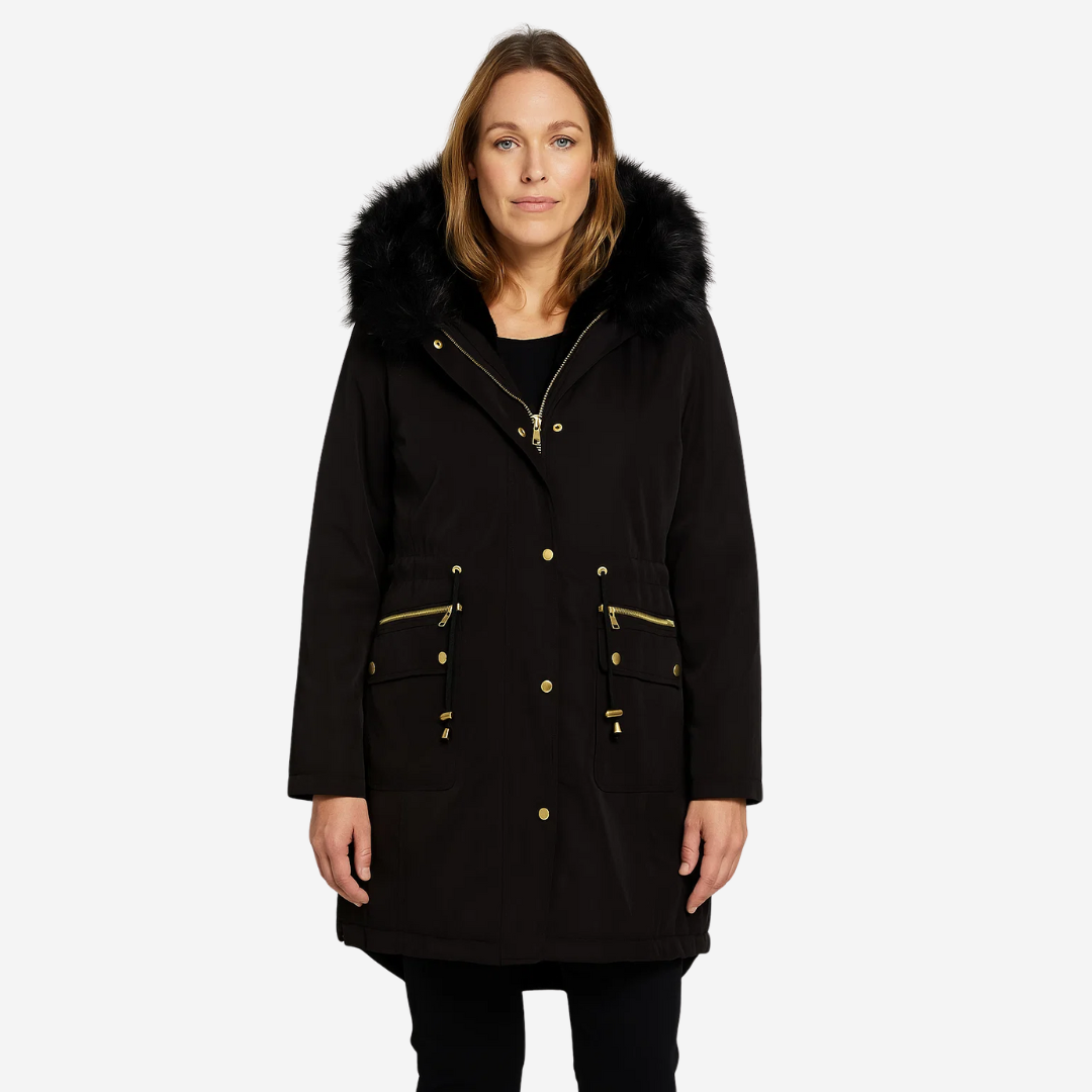 Dame vinterparka – termoforing – med hætte