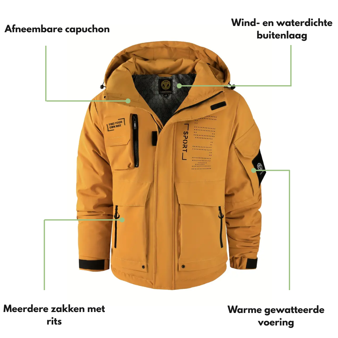 Herre Outdoor Jakke – Vindtæt & Vandtæt – Foret
