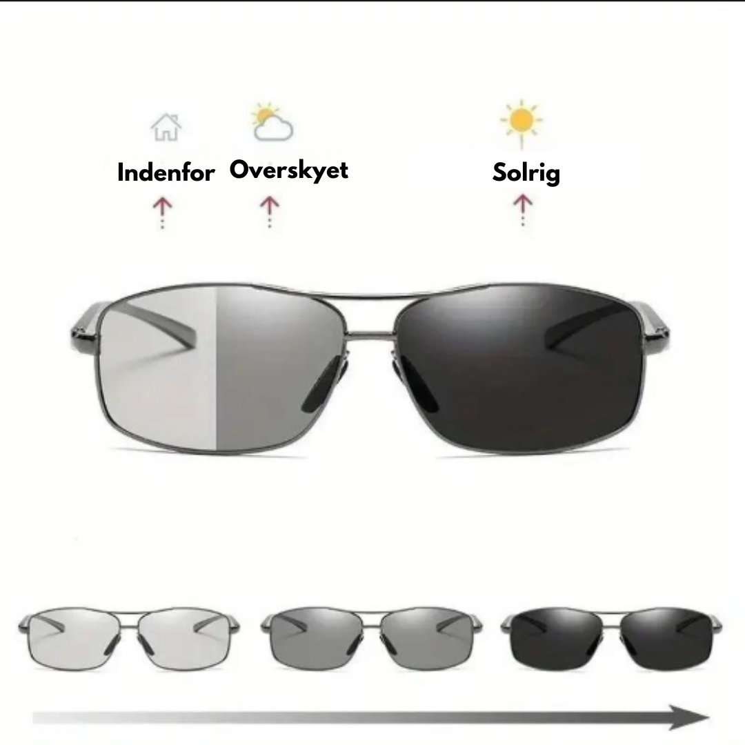 Fotokromatiske solbriller - lavet til brug i bilen