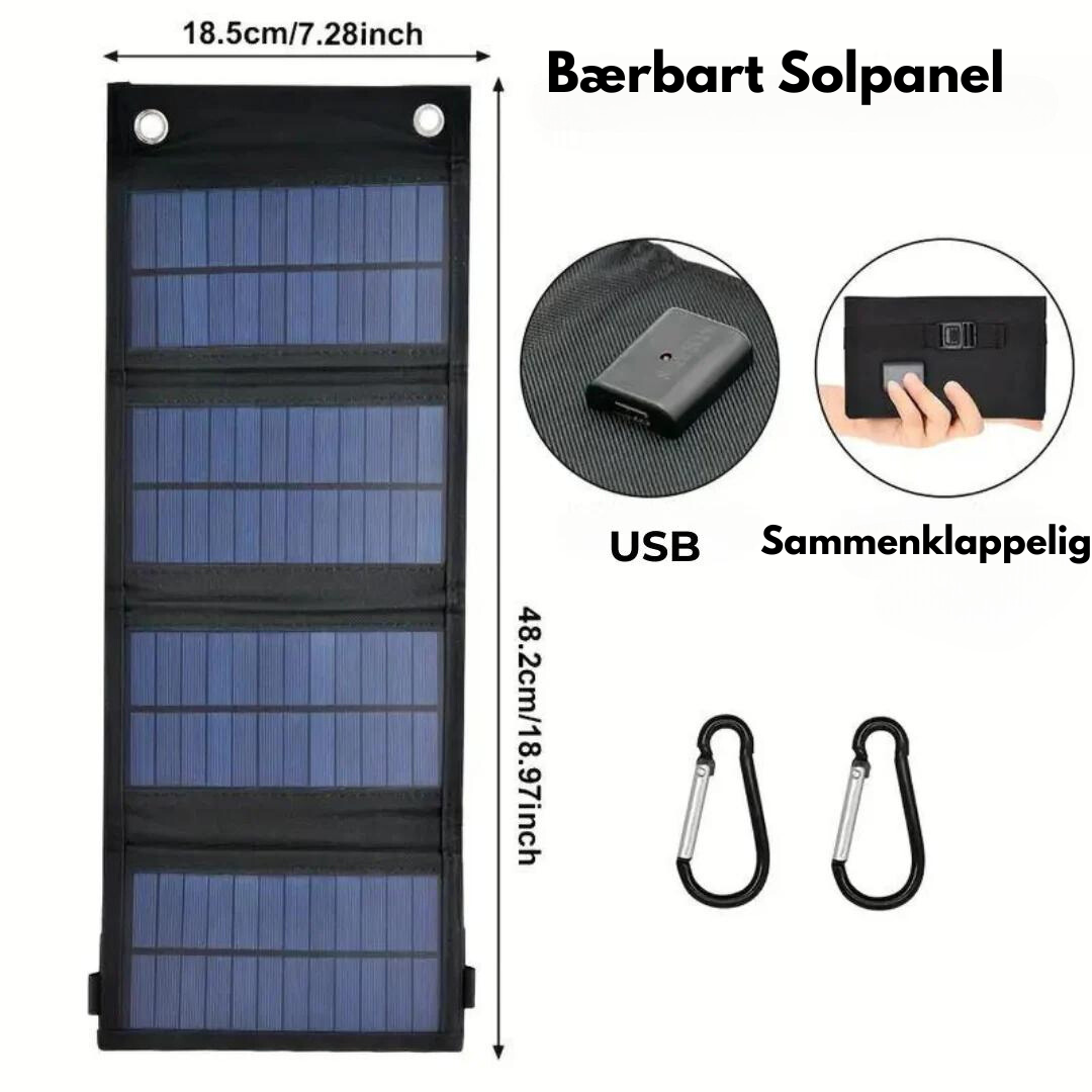 Sammenleggbart solcellepanel - 1 USB-port