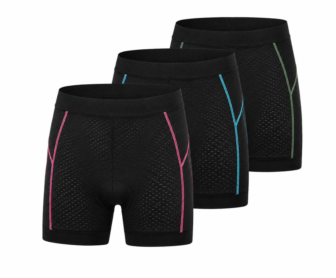 Cykelshorts til damer - med vaskeskind - mod sadelsmerter 3 Pak