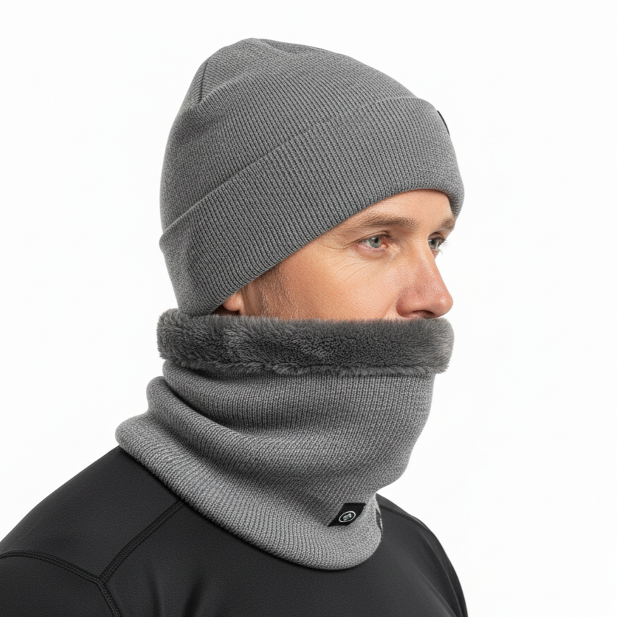 Vinterhue – Varm Tørklæde – Foret Strikket Sæt