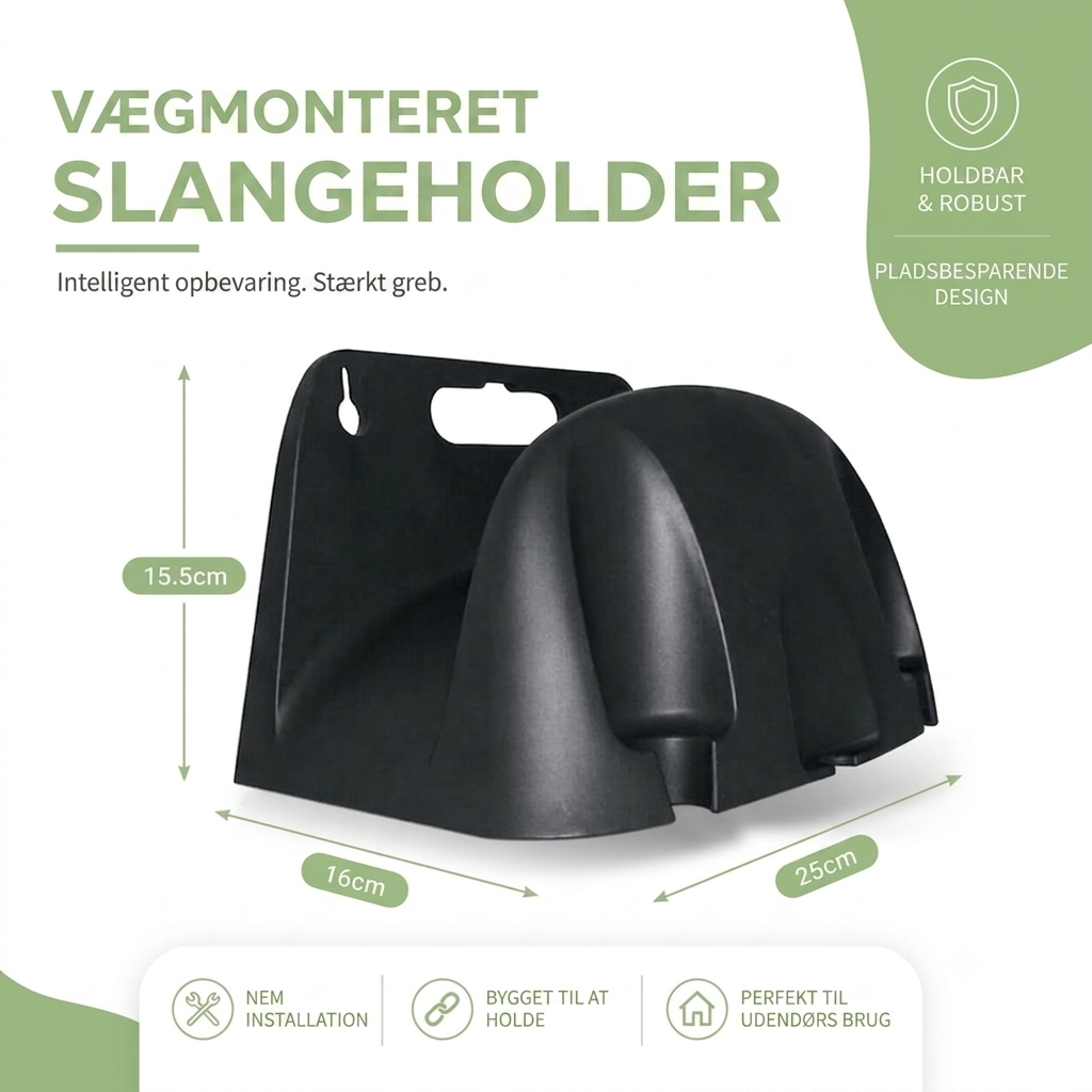Slangeholder Vægmontering - Holder op til 20M - Uden Filtring