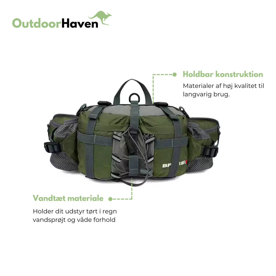 OutdoorHaven - Vandtæt hoftetaske - Vandring