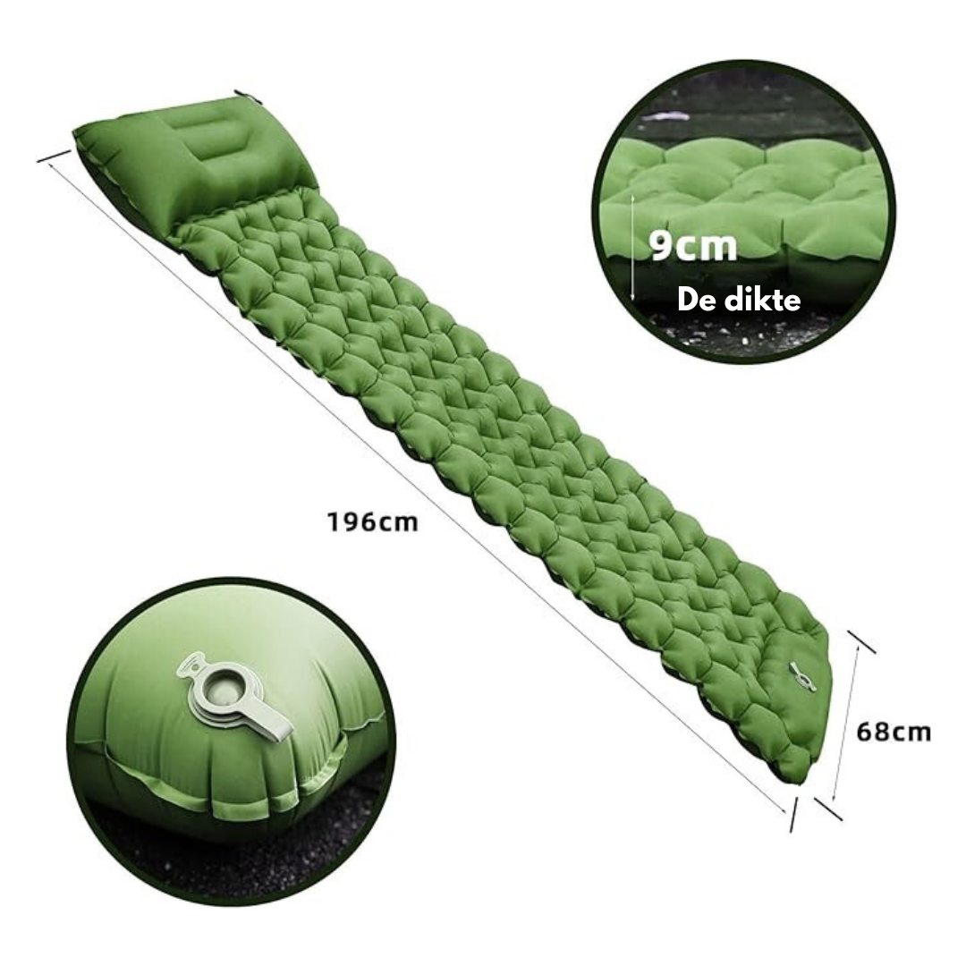 Luftmadras - camping - indbygget pumpe