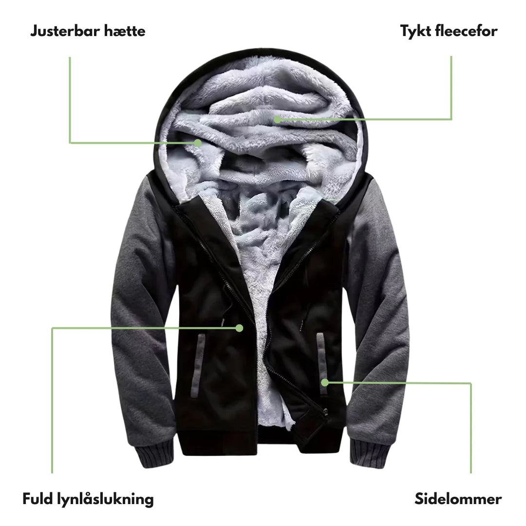Herre Fleecevest – Med Hetta – Fôret