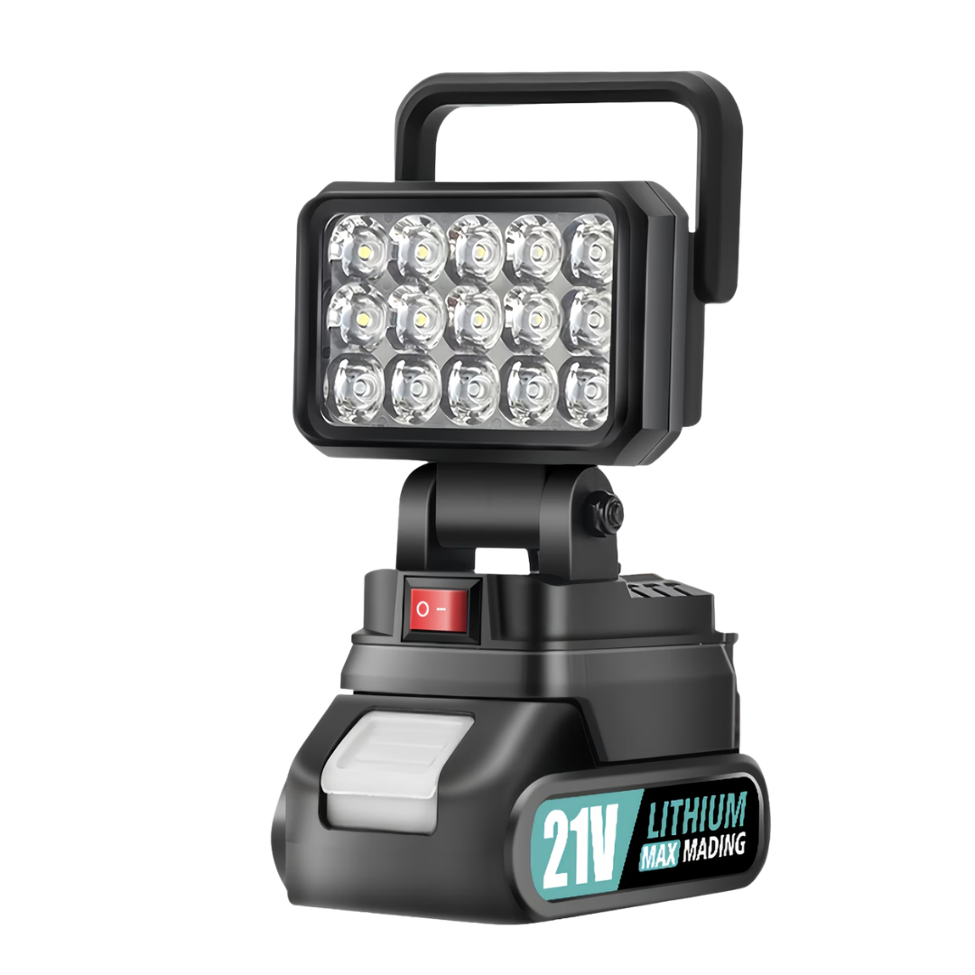 Trådløs LED Arbejdslampe – 21V Campinglampe – Bærbar