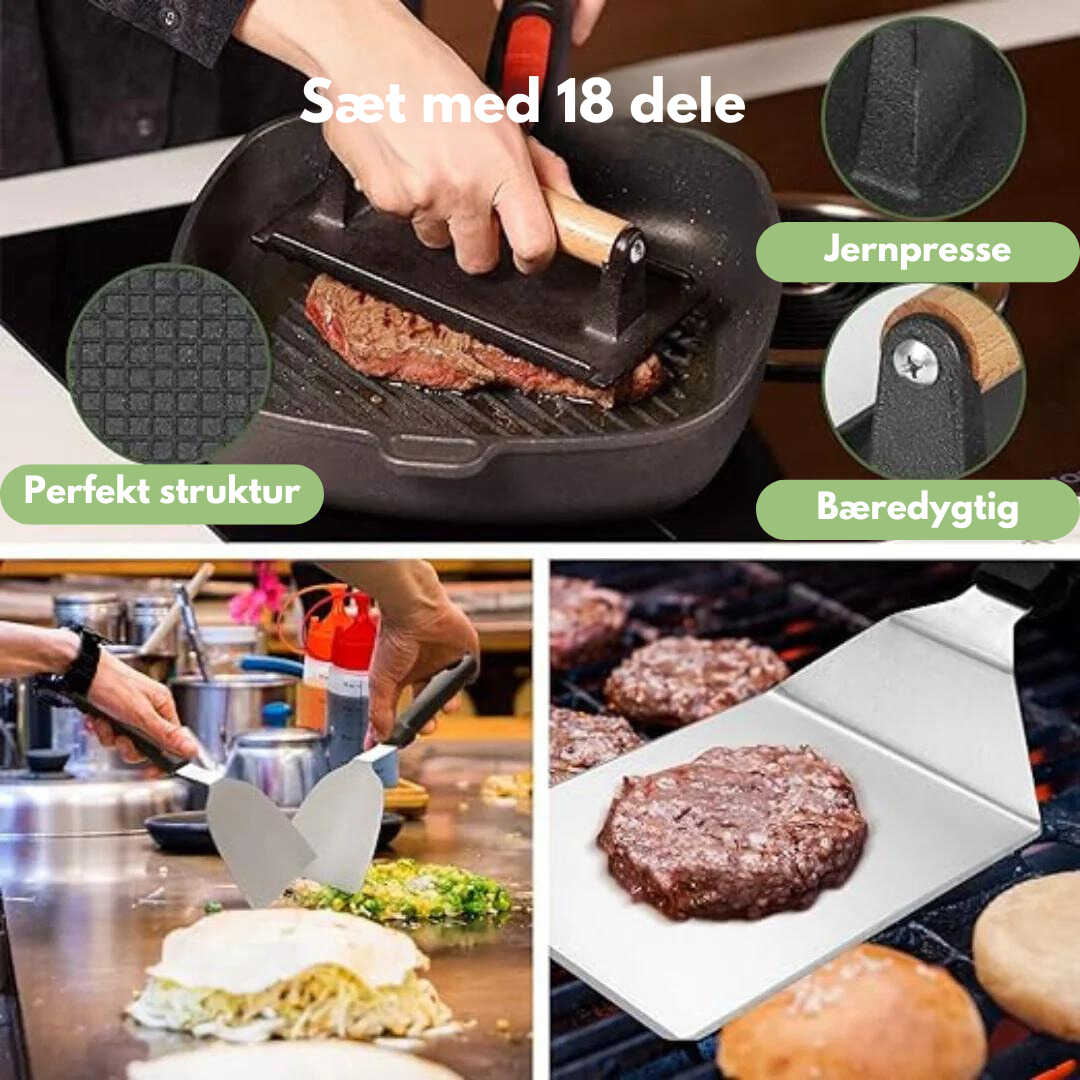 18-delt BBQ-sæt – Grillen