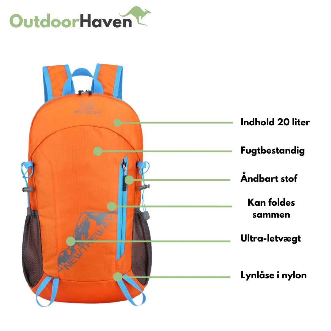 20L Foldbar Rygsæk - Udendørs