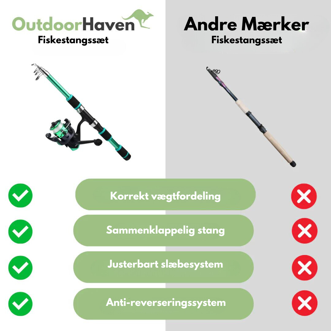 Fiskestangssæt - teleskopisk